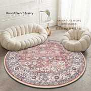 VIKAMA Round Boho Carpet Children's Room Living Room Bedroom Home Decoration Non-slip Washable Machine Washable Carpet Mats