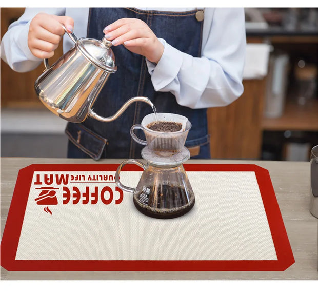 Silicone Coffee Maker Mat for Countertops, Coffee Bar Accessories-Table Mat Under Appliance, Dish Drying Mat for Kitchen