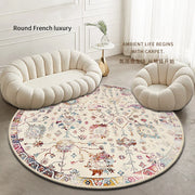 VIKAMA Round Boho Carpet Children's Room Living Room Bedroom Home Decoration Non-slip Washable Machine Washable Carpet Mats