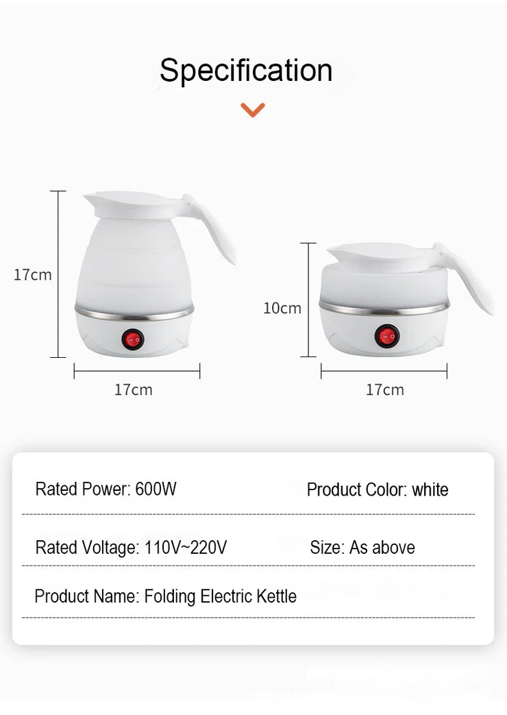 Foldable And Portable Teapot Water Heater 600ML Household Travel Electric Water Kettle 220V Kitchen Appliances Water Boiling Pot