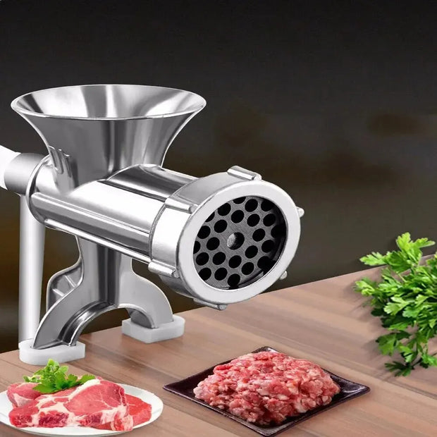 1PC Manual Meat Grinder Silver Aluminum Alloy Powerful Home SausageVegetable Chopper Pepper Kitchen Appliances