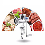 1PC Manual Meat Grinder Silver Aluminum Alloy Powerful Home SausageVegetable Chopper Pepper Kitchen Appliances