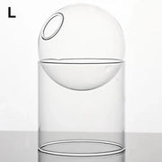 Mini Round Flower Vase Hydroponic Container Micro Landscape Glass Ecological Bottle Borosilicate Glass Bottle Home Decoration