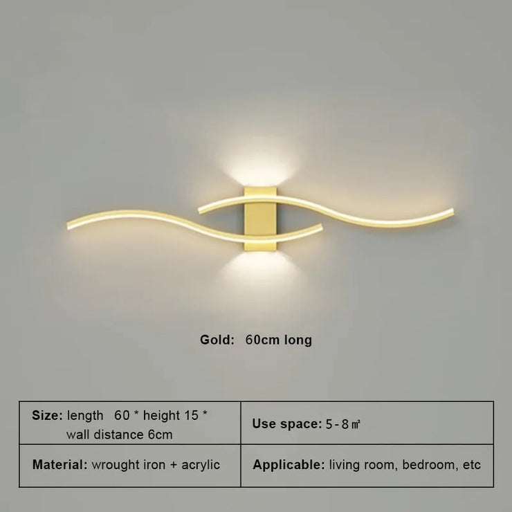 Moder LED Wall Lamp Long Strip Wall Lamps TV Background Decorative Lighting For Bedroom Living Room Home Indoor Lighting Fixture