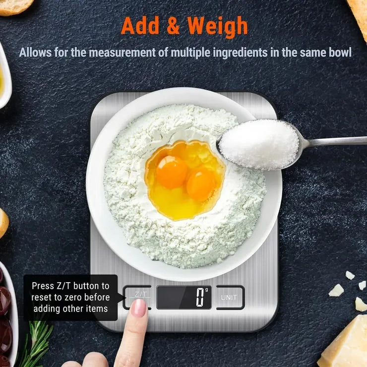 5/10KG Digital Kitchen Scale Stainless Steel Portable Kitchen Food Scale LED Display Electronic Jewelry Baking Weight Scales