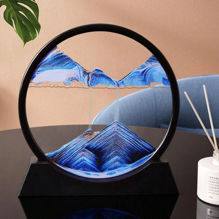 3D Hourglass Quicksand Moving Sand Art Picture Round Glass Deep Sea Sandscape Craft Flowing Painting Office Home Decor Gifts