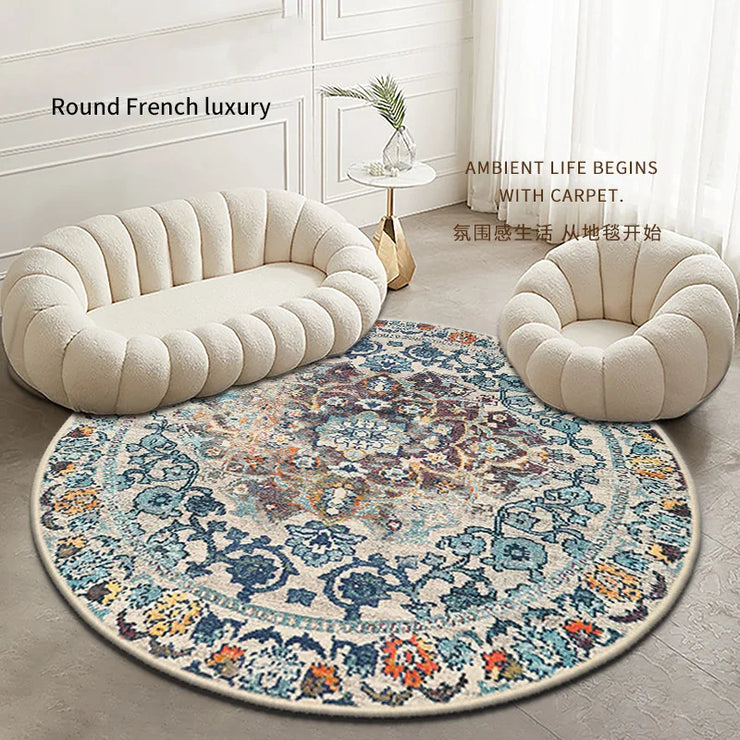 VIKAMA Round Boho Carpet Children's Room Living Room Bedroom Home Decoration Non-slip Washable Machine Washable Carpet Mats