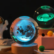 USB LED night light, Galaxy Crystal Ball lamp, 3D planet moon lamp, home decoration