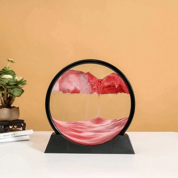 3D Hourglass Quicksand Moving Sand Art Picture Round Glass Deep Sea Sandscape Craft Flowing Painting Office Home Decor Gifts