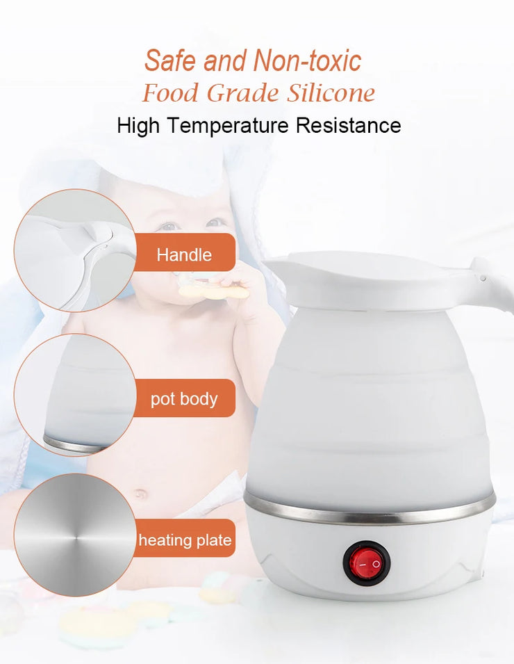 Foldable And Portable Teapot Water Heater 600ML Household Travel Electric Water Kettle 220V Kitchen Appliances Water Boiling Pot