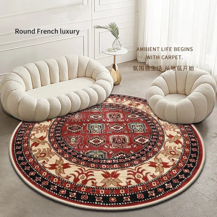 VIKAMA Round Boho Carpet Children's Room Living Room Bedroom Home Decoration Non-slip Washable Machine Washable Carpet Mats