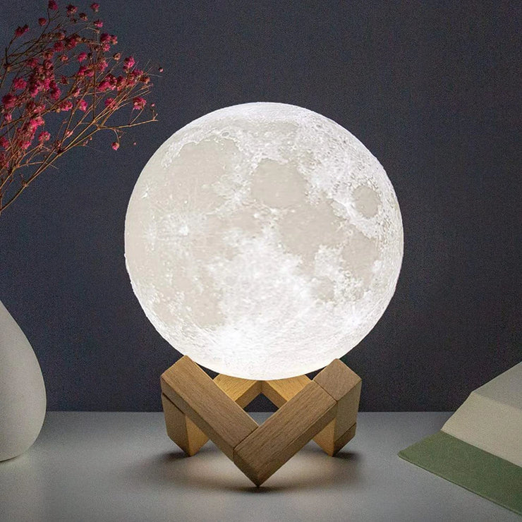 C5 8cm Moon Lamp LED Night Light Battery Powered With Stand Starry Lamp Bedroom Decor Night Lights Kids Gift Moon Lamp Xmas Gift