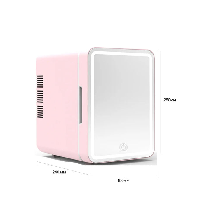 4l Mini Skincare Fridge with Dimmable LED Light Mirror for Refrigerating Make Up SkinCare and Food for Bedroom Office and Car