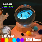 USB LED night light, Galaxy Crystal Ball lamp, 3D planet moon lamp, home decoration