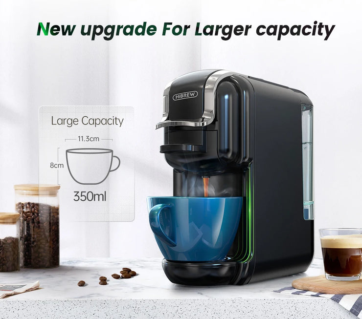 HiBREW Multiple Capsule Coffee Machine, Hot/Cold Dolce Gusto Milk Nespresso Capsule ESE Pod Ground Coffee Cafeteria 20Bar 5 in 1