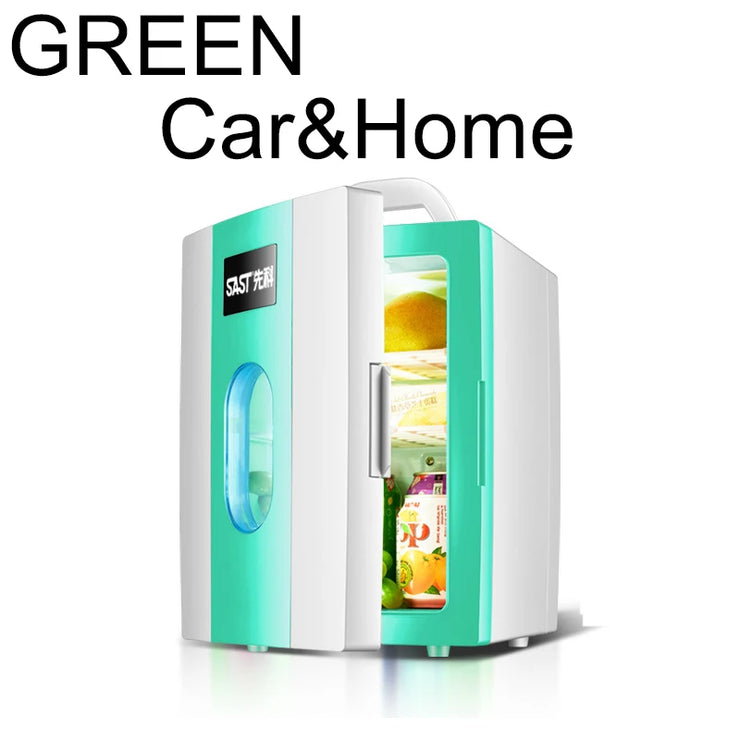 Small 10L mini car refrigerator refrigeration student dormitory cosmetic refrigerator car home dual-use