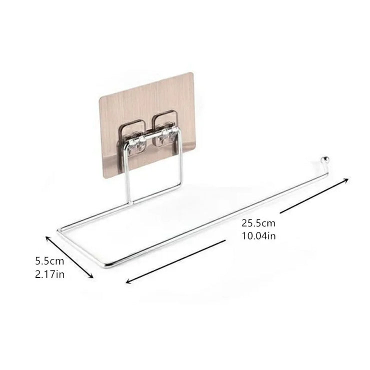 Under Cabinet Towel Roll Paper Holder Self Adhesive Hanger Rack Organizer for Kitchen Bathroom Shelf Bar Home Appliance