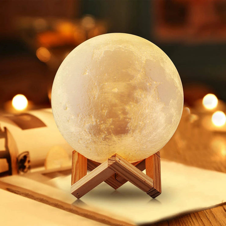 C5 8cm Moon Lamp LED Night Light Battery Powered With Stand Starry Lamp Bedroom Decor Night Lights Kids Gift Moon Lamp Xmas Gift