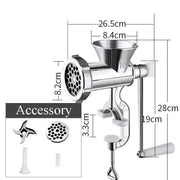 1PC Manual Meat Grinder Silver Aluminum Alloy Powerful Home SausageVegetable Chopper Pepper Kitchen Appliances