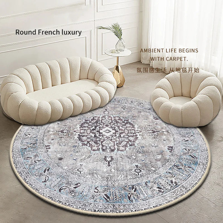 VIKAMA Round Boho Carpet Children's Room Living Room Bedroom Home Decoration Non-slip Washable Machine Washable Carpet Mats