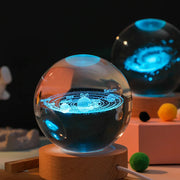 USB LED night light, Galaxy Crystal Ball lamp, 3D planet moon lamp, home decoration