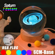 USB LED night light, Galaxy Crystal Ball lamp, 3D planet moon lamp, home decoration