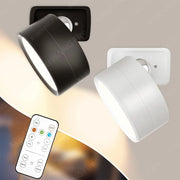 F5 LED Wall Mounted Lights with Remote Wireless Magnetic Wall Sconces 3 Color Dimmable USB Rechargeable Bedroom Bedside Light