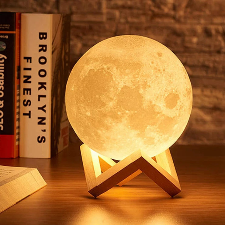 C5 8cm Moon Lamp LED Night Light Battery Powered With Stand Starry Lamp Bedroom Decor Night Lights Kids Gift Moon Lamp Xmas Gift