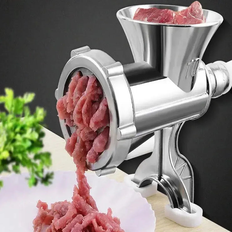 1PC Manual Meat Grinder Silver Aluminum Alloy Powerful Home SausageVegetable Chopper Pepper Kitchen Appliances