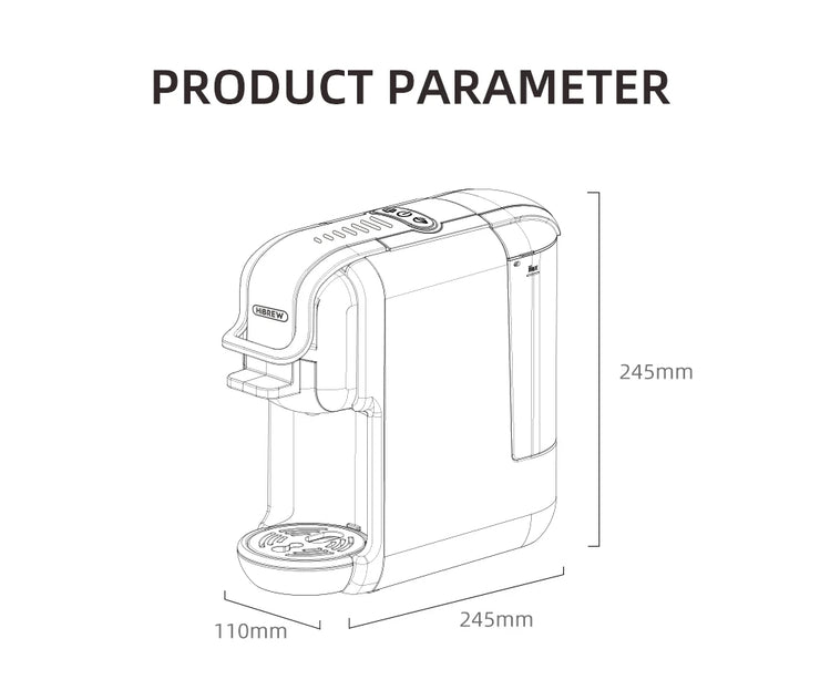 HiBREW Multiple Capsule Coffee Machine, Hot/Cold Dolce Gusto Milk Nespresso Capsule ESE Pod Ground Coffee Cafeteria 20Bar 5 in 1