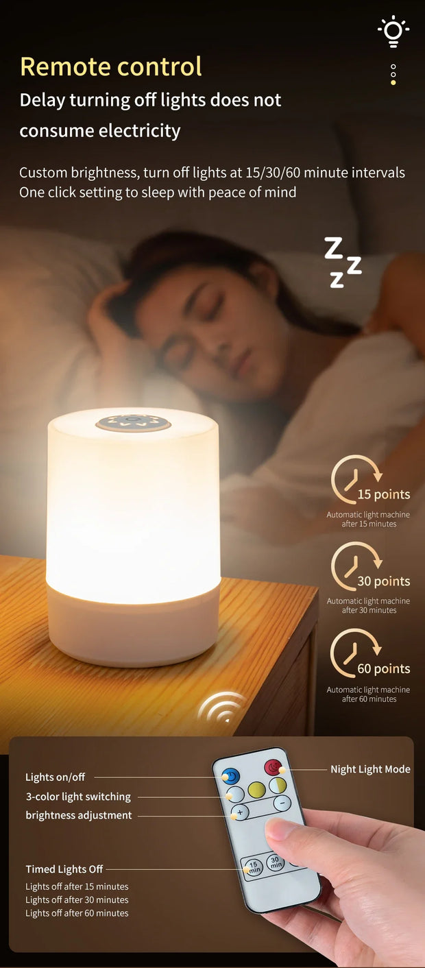 Bedside Led Night Lights Dimmable Charging Desktop Night Lamps Touch Reading Led Table Lamps Bedroom Bedside Lighting Decoration